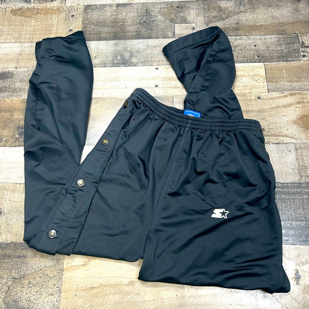 Vintage Y2K Starter Mens Full-Snap Breakaway Tear Away Basketball Pants Size M